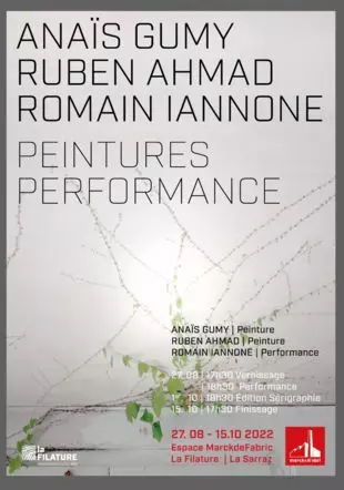 Exhibitions Arts Cultures-Exposition peintures et performances - Anaïs Gumy - Ruben Ahmad - Romain Iannone