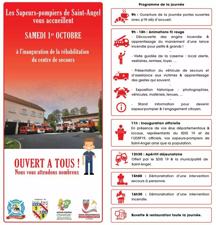 Rassemblements-Journée portes ouvertes caserne des pompiers Saint-Angel