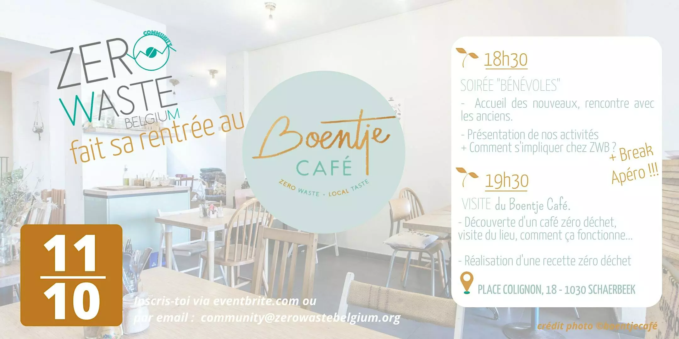 Evenings-Soirée Bénévoles Zero Waste Belgium au Boentje Café-