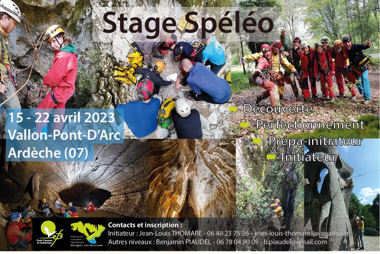 Rassemblements-Stage spéléo Ardèche 2023