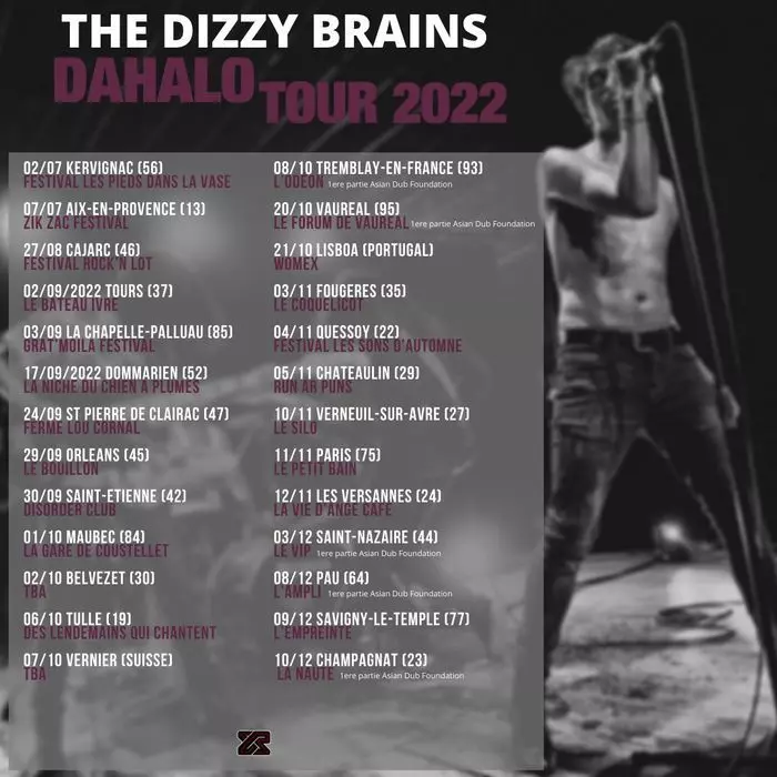 Rassemblements-THE DIZZY BRAINS en tournée France - "Dahalo Tour"